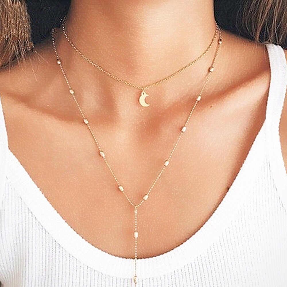 3 for $25✨Moon choker tassel necklace